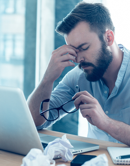 men with work stress